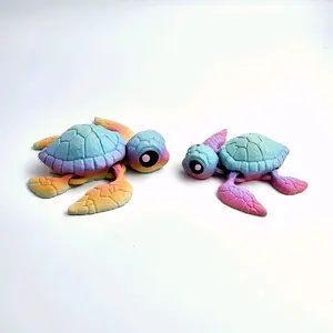Adorable 3D Printed Sea Turtle Figurine - Colorful Design for Decor & Gift - Ideal for Nature Ornaments