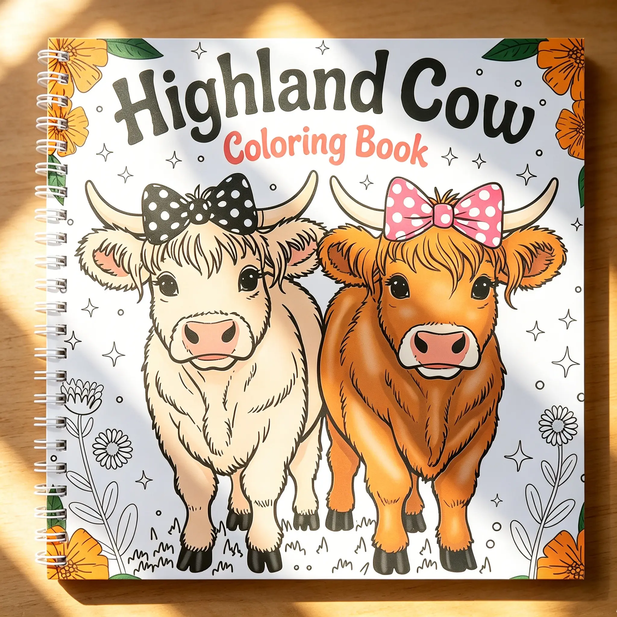 Highland Cow Coloring Book, Coloring Pages for Adults, Beautiful Scottish Cows with Landscape Scenes, Perfect for Stress Relief & Relaxation, Heavy Weight Paper