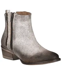 Circle G Women's Women'S White And Zipper Fashion Booties Round Toe - Q5143