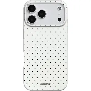 Compatible for iPhone 17 Pro Max Case with Cute Fashion Polka Dot Aesthetics Design Simple Cases for Soft TPU Slim Protection Cover-White