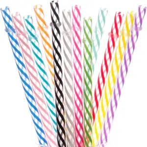 Dakoufish 12 Piece 13 Inch Reusable Plastic Thick Drinking Straws BPA Free Mason