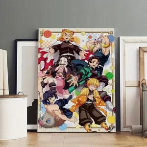 Demon Slayer：Kimetsu No YaibaPoster Photo Canvas Frameless Cover Poster Artwork Canvas Wall Art Room Decoration Hanging Chart Printing Canvas Printing Room Aesthetics