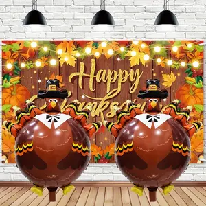 2pcs-32-inch Thanksgiving Turkey Balloon Large Autumn Decoration Harvest Theme Party Birthday Supplies