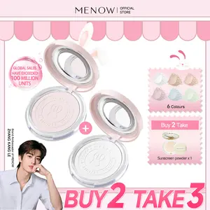 MENOW Rabbit Powder Compact, Oil-control, translucent setting powder. Provides 12H oil control and longlasting coverage, Pore-minimising, Waterproof, Sweatproof, Lightweight and non-cakey(Comes with a mirror,  buy 2 get a free compact powder)