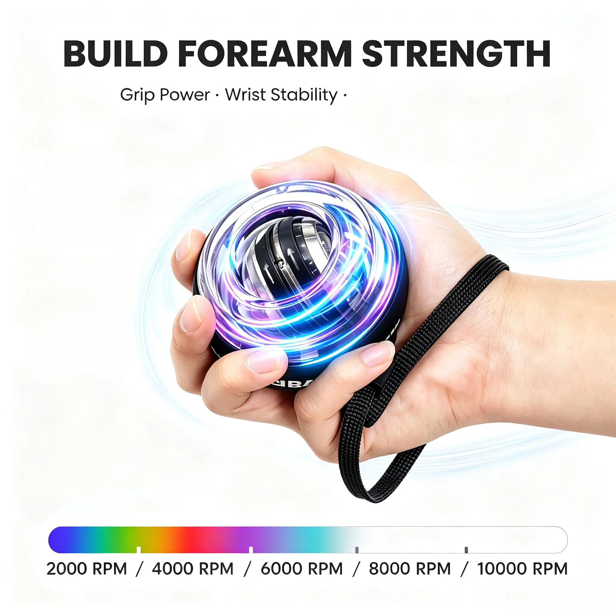Hand Strengthener Gyro Ball, Sports & Outdoor Fitness Training Equipment -duty non-slip forearm exerciser stress relief squeeze ball Natural Stone Textured Callus Grip Trainer sohochic resistance heavy surface wrist