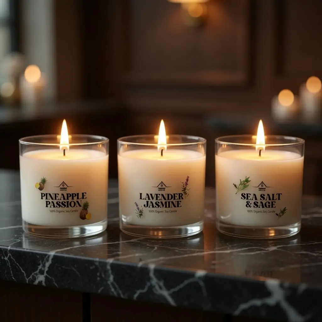 exus 3 pack Hand Crafted 100% Natural Soy Aromatherapy Candle for Home