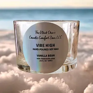 The Wick Chic's Soy Wax Candle Comfort Zone Vibe High-Vanilla Bean Scent - Decor, Ornaments