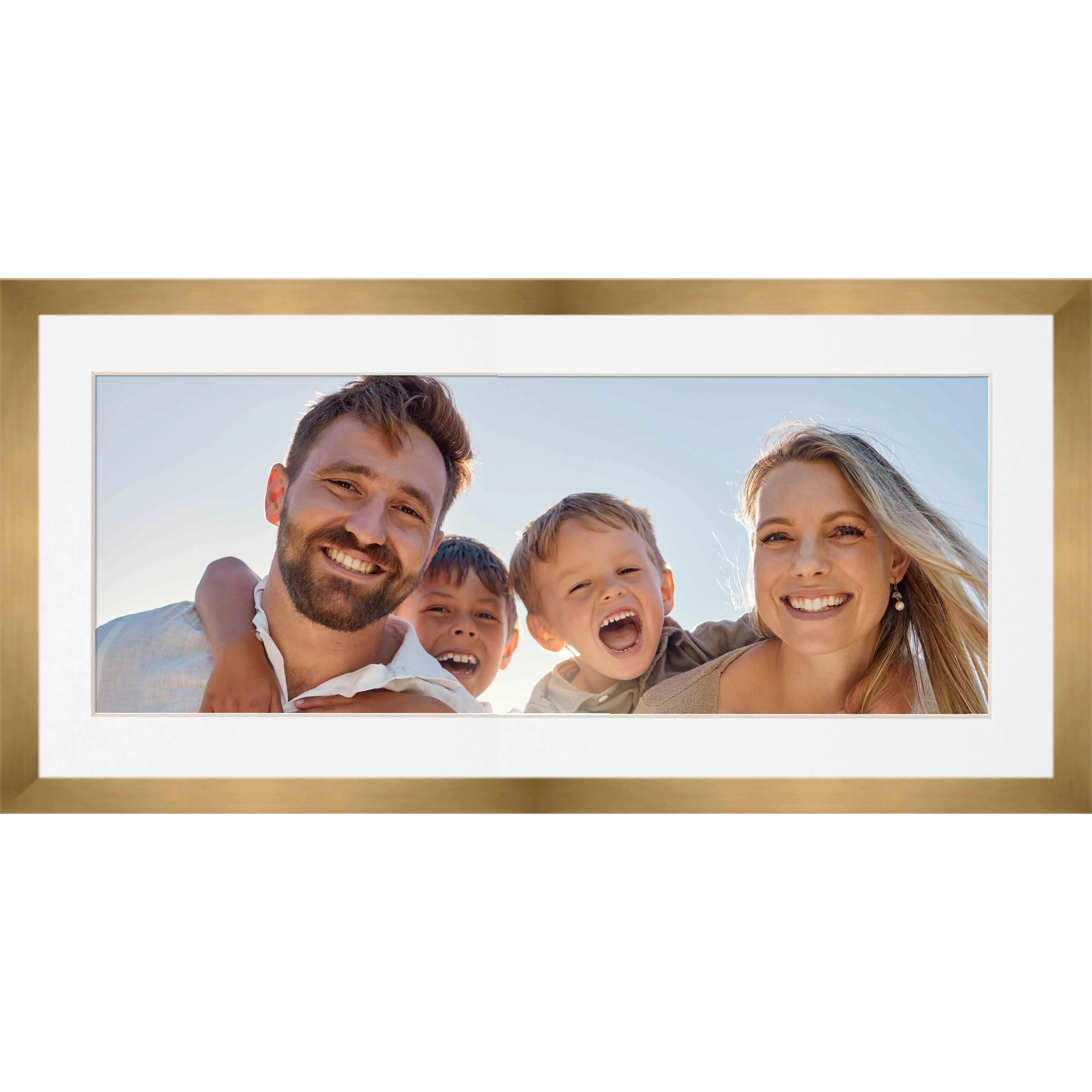 12x36 Frame with Mat - Bronze 16x40 Frame Wood Made to Display Print or Poster Measuring 12 x 36 Inches with White Photo Mat