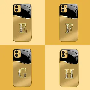 Suitable for [iPhone 11] New high-end gold letter glass mobile phone case New business simple metal paint electroplating gold glass mobile phone case Affordable price Anti-drop and anti-fingerprint 995