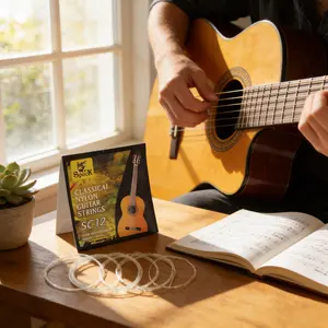 Classical Guitar Strings Sc12 Nylon Set, High Elasticity Clear Sound Rust-Resistant, Durable Smooth Play Instrument Accessories