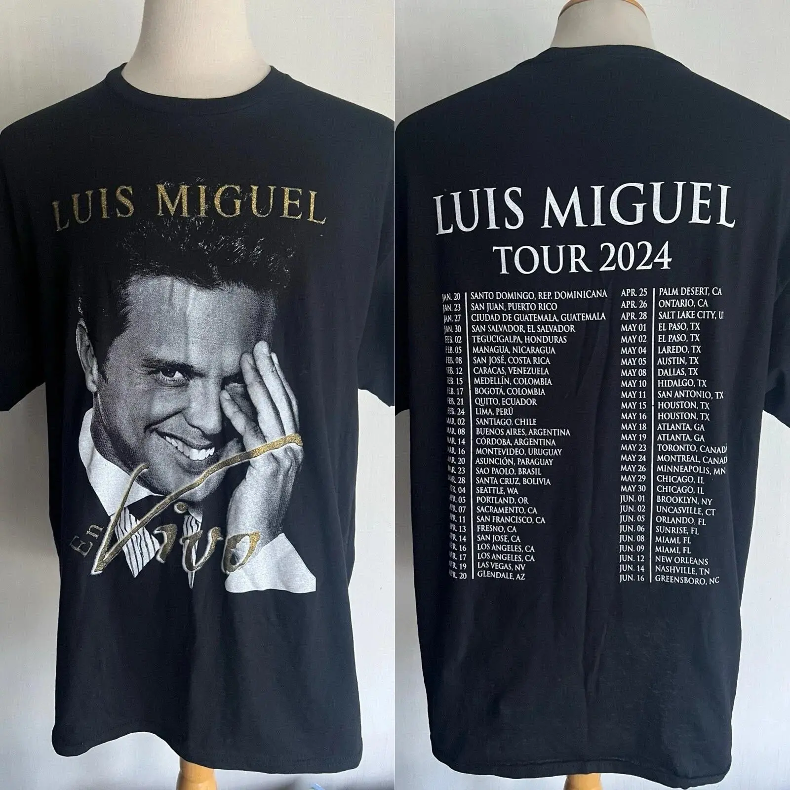 Vintage Luis Miguel T-Shirt, Retro Viva Tour 2024 Graphic Print, Unisex Casual Short Sleeve Cotton Top, Shortsleeve, Fitted, Tshirt, Women