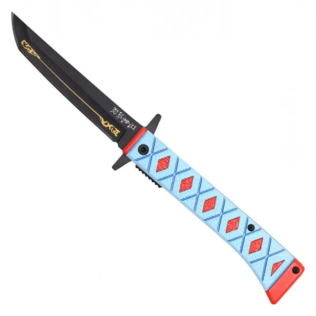 Blue Katana Pocket Knife – Japanese Sword Style – Anime Inspired Folding Knife – Diamond Handle Artwork – Assisted Opening – Samurai Collectible – Warrior Gift