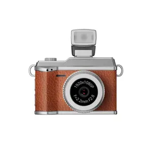 1080P Mini Digital Camera, Pocket-Size Camera 1080P HD with 1MP Lens, Flash & 0.96" Screen, 8G Card & Charging Cable Included, Retro Vlog Camera for Travel