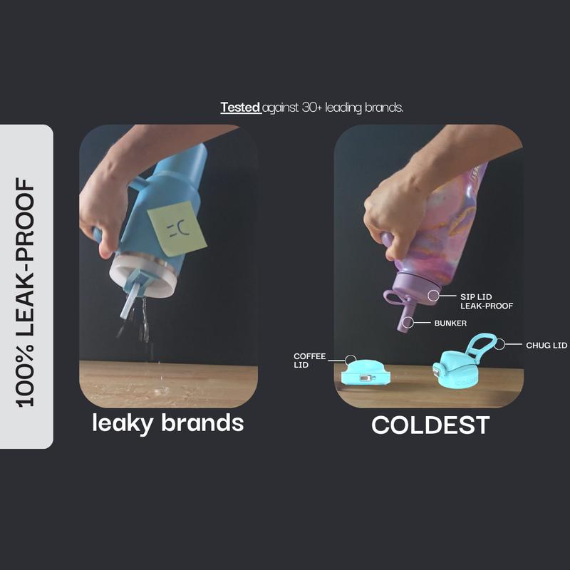 COLDEST 15oz Limitless Ultra V8 – Premium 15oz Stainless Steel Insulated Bottle | Leakproof, Ultra Cold, Durable Hydration for Gym, Work, Travel, School & Daily Life | Compact Metal Bottle with All-Day Ice Retention & Tough Design