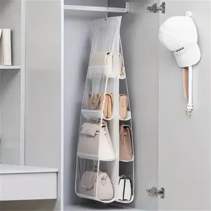 Multi-layer Hanging Handbag Organizer, 1 Count Space Saving Handbag Storage Bag, Transparent Purse Organizer For Wardrobe Closet, Hangable Storage