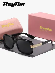 1 Piece ReyDix Unisex Superior Craftsmanship Full Frame Sunglasses Business Style Square Frame Polarized Sunglasses UV400