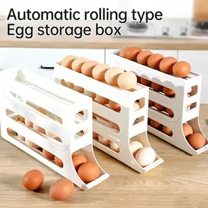 【FathersDayGift】Efficient Egg Storage Solution - Automatic Rolling Type Egg Storage Box for Fridge Organization and Freshness