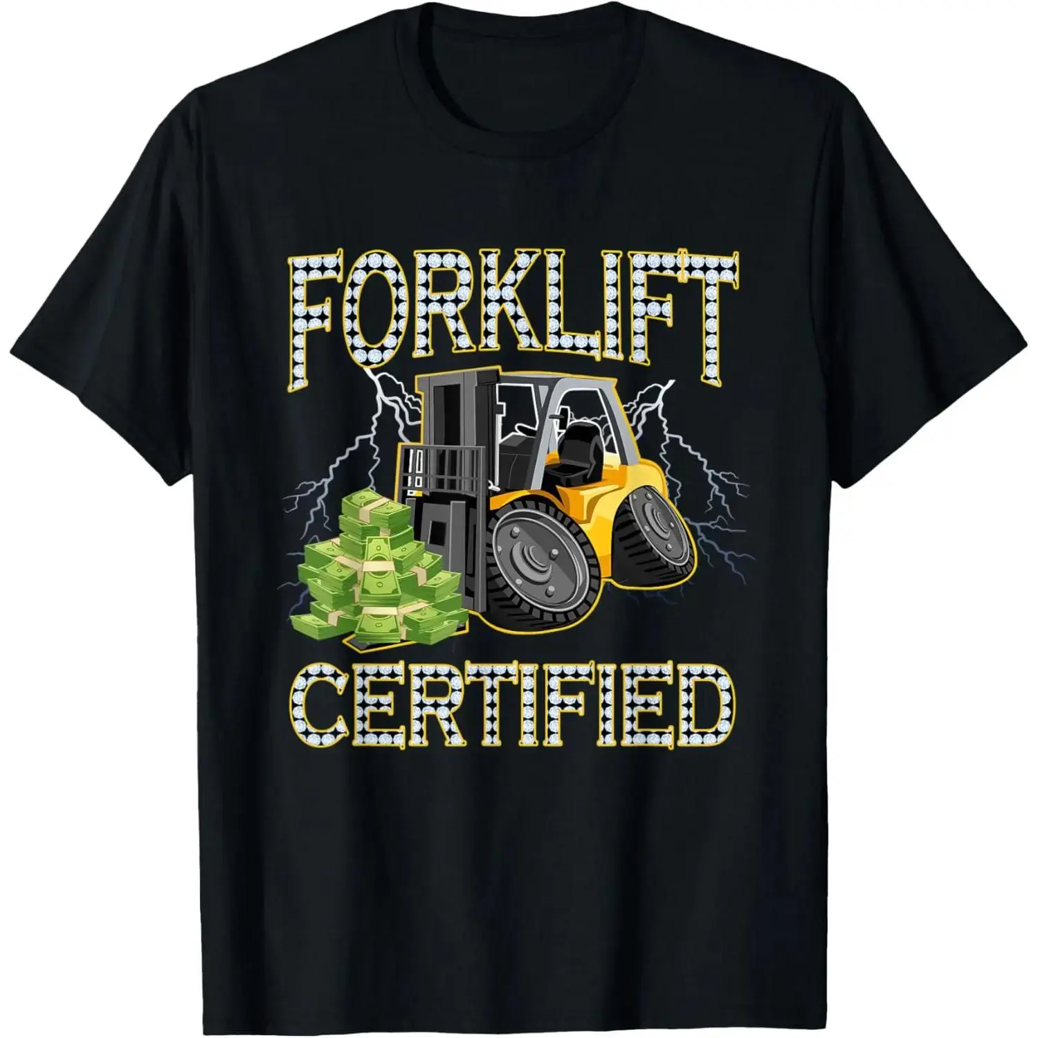 Forklift Certified Driver Warehouse Worker Expert Operator Casual Short Sleeve Cotton T-Shirt