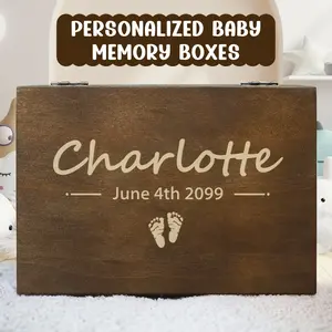 Personalized Baby Memory Box, Unique Wooden Baby Keepsake Box Gift for New Mum, Godmother, New Baby Gift, Custom Baby Shower Engraved Gift. #Custom Gift #GiftIdeas #PersonalizedGifts #BabyShower Gift- ADD PERSONALIZATION IN THE NOTES