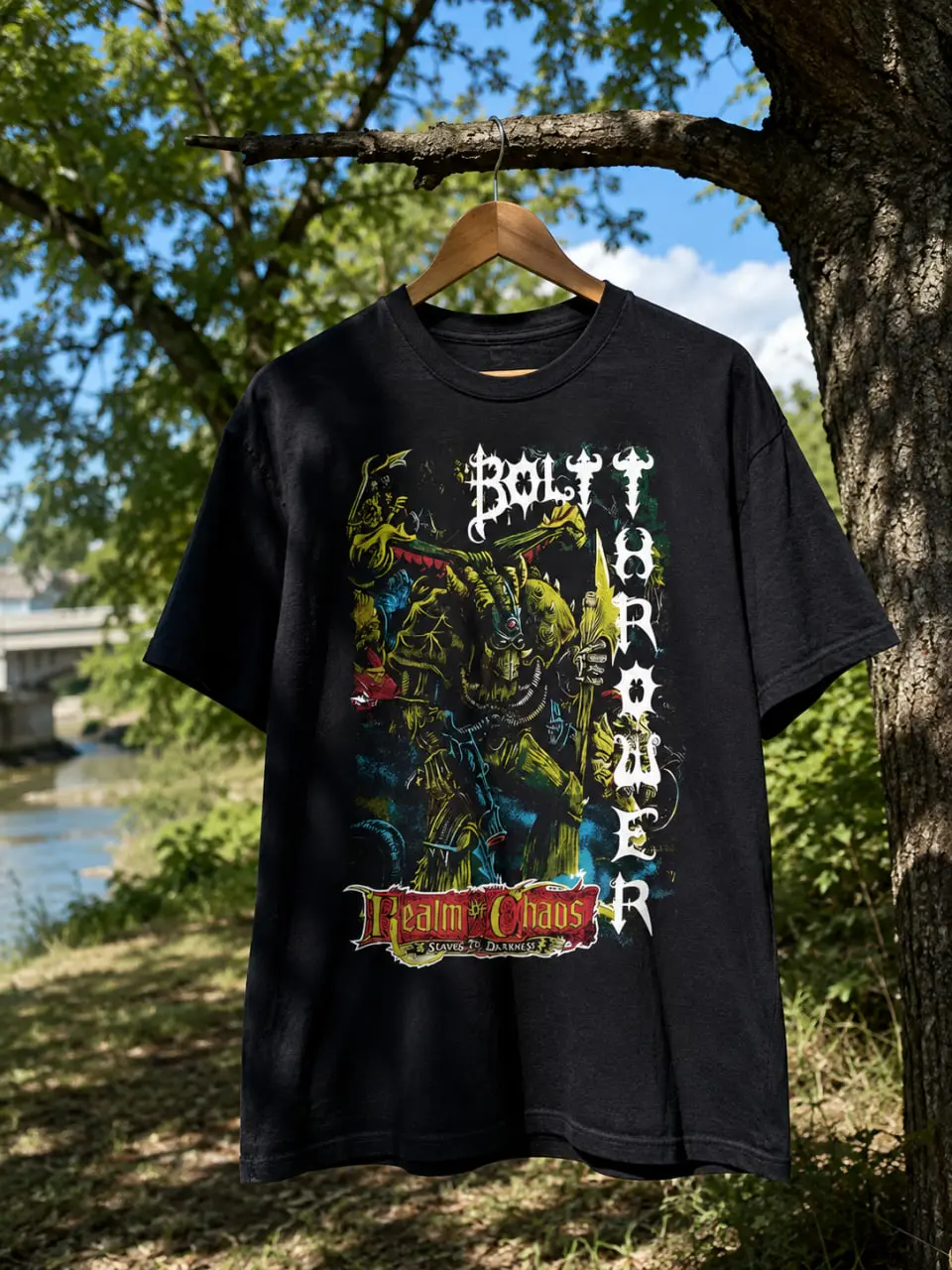 Bolt Thrower Realm of Chaos reprint T-Shirt Cotton tee classic Gildan Tee Shirt