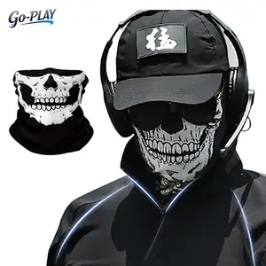 2 Pack Skull Neck Gaiter Face Mask | Windproof Breathable | For Motorcycle Halloween Cosplay Outdoor Sports