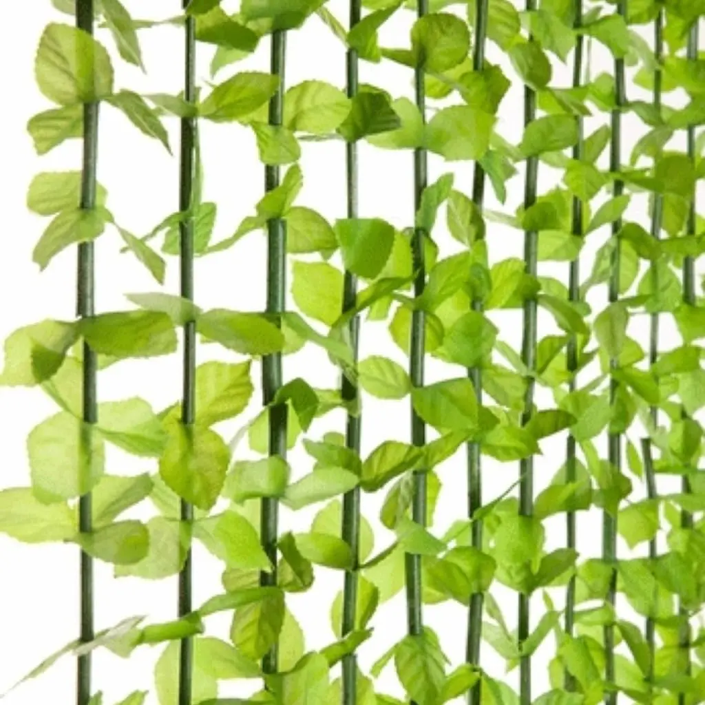 Tropical Flower Curtain Fabulush Fabric Flowers Beaded Bamboo Curtain or Doorway Room Divider Party Wedding Kids Bedroom Decorations- Green Leaves with Green Beads
