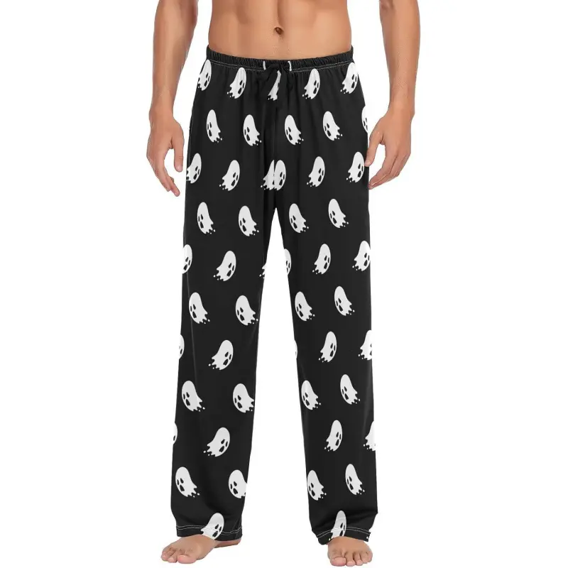 Halloween Spooky Ghosts Mens Pajama Pants Lounge Bottoms Soft Sleep Pants