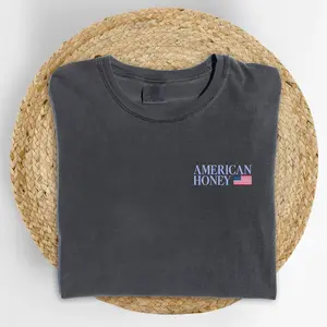 ChicCotton American Honey Comfort Colors Shirt, 4th of July T-shirt, USA 250th Patriotic Graphic Tee, USA Clothing, Country Western Outfits