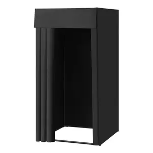 VEVOR Fitting Room, Portable Dressing Room with Thick Polyester Curtains, Privacy Space with Shading Curtain and a Hook, for Boutique, Mall, Tailor's Store & Outdoor Activity 39 x 39 x 78 in (Black)