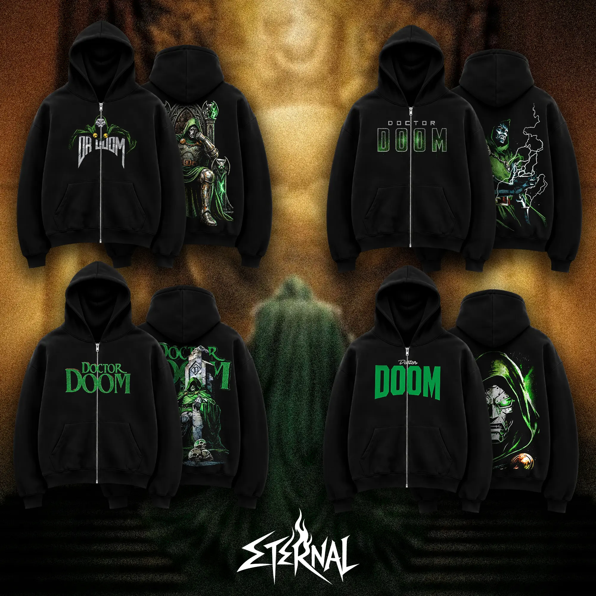 ETERNAL Dr Doom Hoodie Zip, Dr Doom Hoodie, Comic Villain Graphic, Victor Latveria Streetwear, Unisex Comic Fan Gift