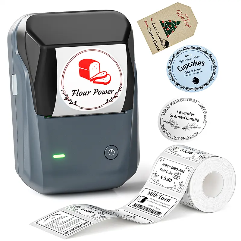 Niimbot B1 PRO 2-in-1 Thermal Label Printer for Office & Small Businesses, Grayscale Photo/Red/Black Printing, Bluetooth, Mobile App Editing, Free Label Roll, Built-in Li-ion Batteries, Windows & Multi-OS Compatibility, ABS Plastic, Retro Look,techvibes