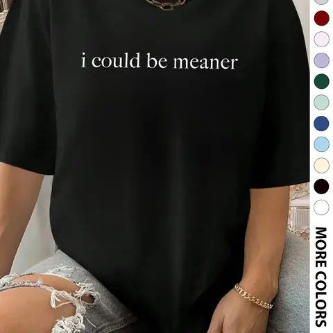 Women's Letter Print Round Neck Tee, Fashion Casual Crew Neck T-Shirt for Daily Holiday Vacation Outdoor Wear, Ladies Clothes for Summer, Top