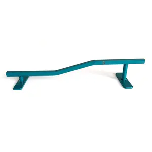 Square, Bi-Level Fingerboard Rail V2, 12" Long - Steel Construction - Made in USA - Teak Teal