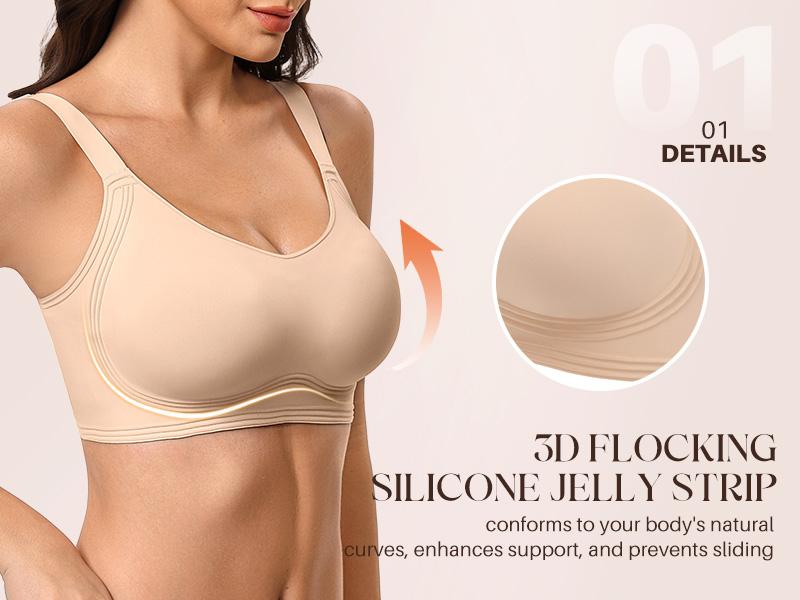 Jelly Bras for Women No Underwire Wireless Push Up Bra Comfortable Full Coverage Seamless Bralettes for Women
