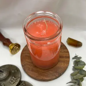 Pink Glass Candle Pink Glass Candle