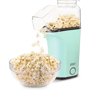 Hot Air Popcorn Popper Maker with Measuring Cup to Portion Popping Corn Kernels + Melt Butter, 16 Cups - Aqua
