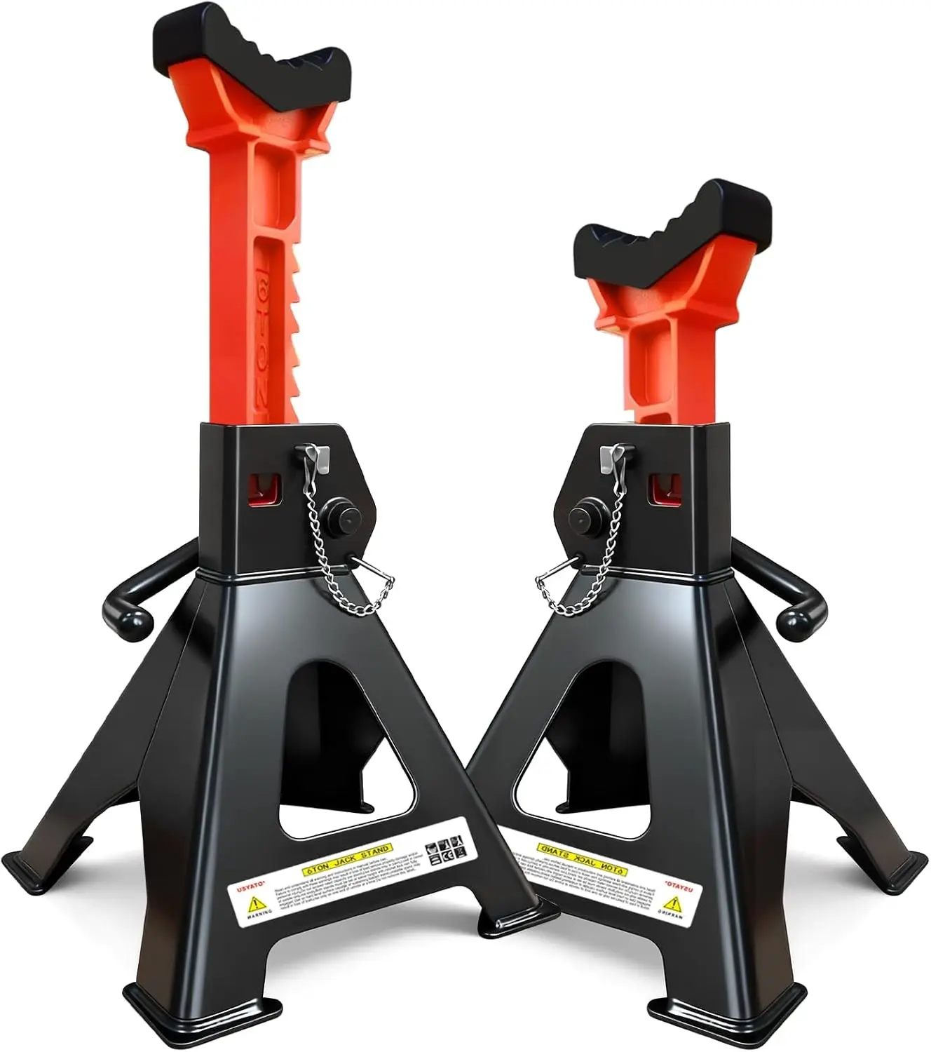 6 Ton Jack Stands 13200Lbs Heavy Duty Car Jack Stand with Double Pin Locking Adjustable 15.6"-23.4" Height Extra Rubber Pads for Trucks Garage Home DIY Use 1 Pair Black