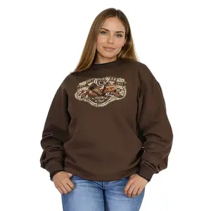 Outdoorwear Wilderness Crewneck Sweatshirt Fleece Soft Brown Graphic Unisex Fit for Everyday & Outdoor Use