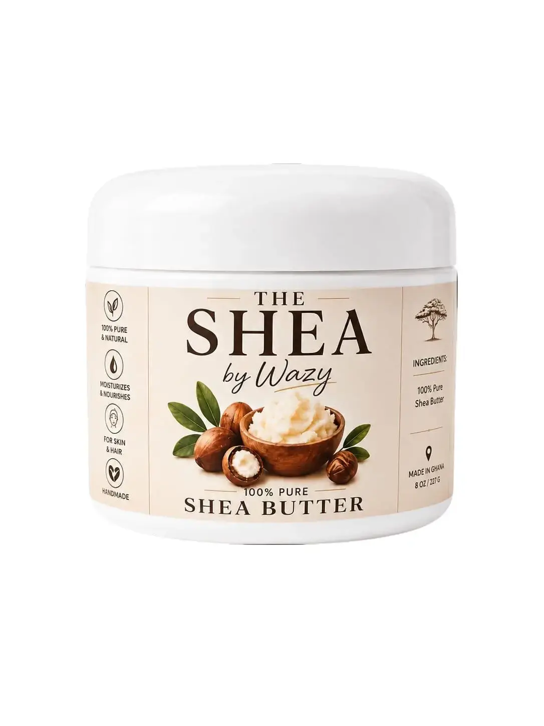 THE SHEA by WAZY – Natural Shea Butter | Natural Moisturizer for Dry Skin, Hair & Body | 300g