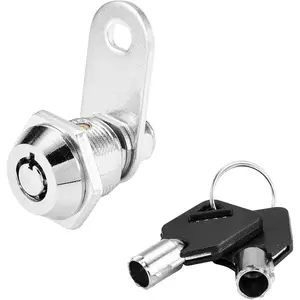 1 Pack Tubular Cam Lock with Keys, 5/8" Cylinder Cabinet Drawer Locks Keyed Different, Security Lock for Cabinets to Secure Important Files and Drawers