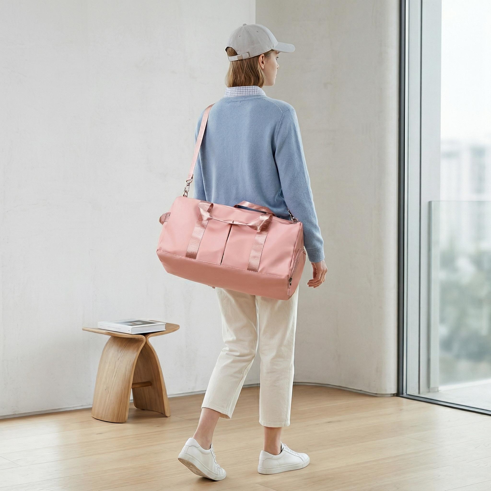 Versatile Gym Bag with Shoe Compartment, Travel Duffel Bag for Weekender, Waterproof Carry on Overnight Bag with Wet Pocket, Multi-functional Hospital Bags for Labor and Delivery