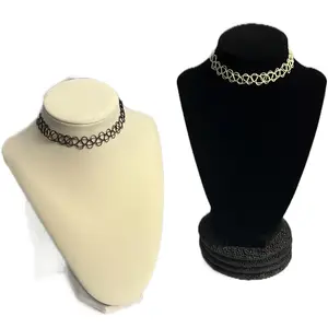 2 Pack Single Black & Single Yellow Choker Necklace