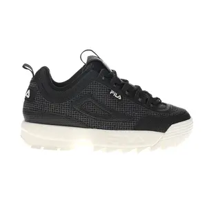 Fila Womens Disruptor 2 Woven Lace Up Sneakers Shoes Casual - Black