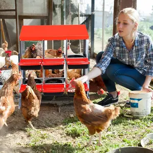 【Christmas Gift】Nesting Boxes for Chickens - 6 Holes Metal Chicken Nesting Boxes for Laying Eggs,with Lockable Lid & for Egg Collection & Protection - Protect Eggs & Easy to Clean