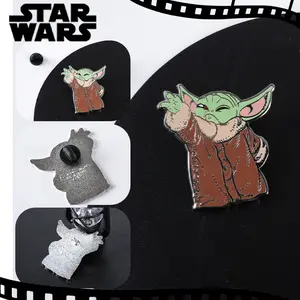 1PC Star Wars Officially Licensed Metal Character Badge Set Yoda Collectible Brooches Premium Enamel Pins for Jackets Bags Home Decor Perfect Gifts for Star Wars Fans