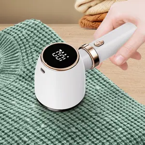Rechargeable Fabric Shaver Portable Electric Sweater Defuzzer with 3 Speeds 6-Blade Cutting System Digital LED Display for Clothes Furniture Reusable Lint Remover Multifunction