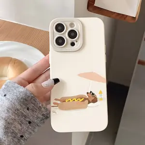 A quirky phone case with a Dachshund Dog Basking in the Sun pattern, suitable for iPhone 17 Air/16 Plus/15 Pro Max/14 Pro/13/12/11/XS Max/X phone case, perfect for holiday gifts to family, friends, lovers, girlfriends MS255