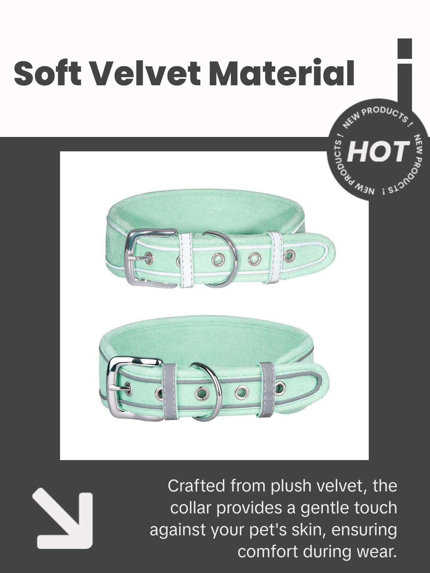 Reflective Dog Collar Shiny Rhinestone Pet Collar Medium sized Dog Chain Soft and Comfortable Walking Rope