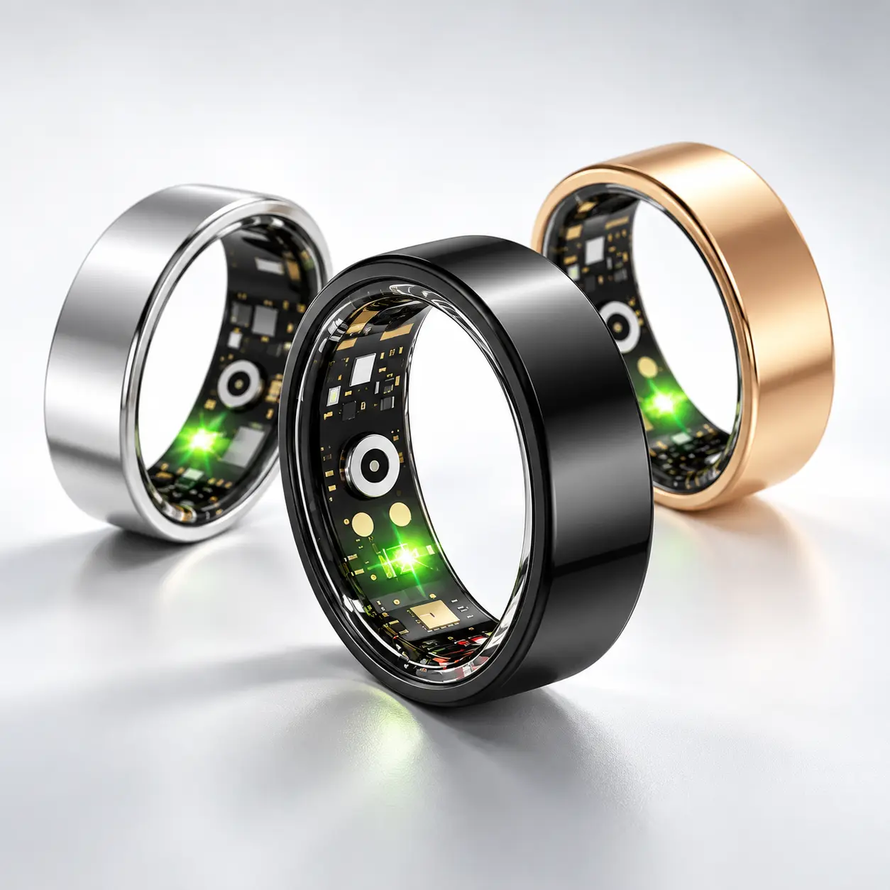 Smart Ring for Men and Women, Fitness Tracker Ring with Heart Rate and Sleep Monitoring, Blood Oxygen and Activity Tracking, Lightweight Wearable, Black Silver Gold Smartphone