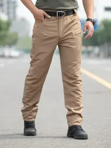 Men's Durable Work Pants Fitted, Classic, Plain with Pockets, Multifunctional Design, Ideal for Heavy Work and Outdoor Activities, All Seasons